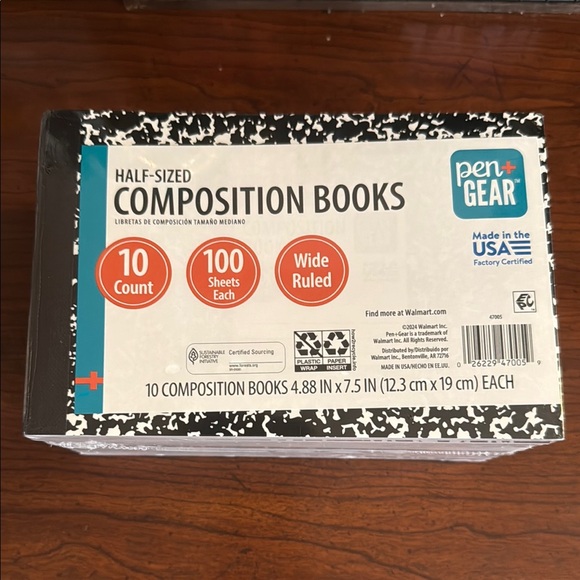 NWT Pen+Gear Half Sized Black and White Composition Books (10) - Picture 1 of 8